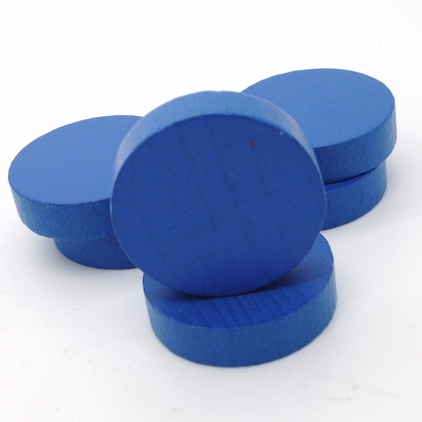 wooden disc ca. 15 mm ø 4 mm - blue