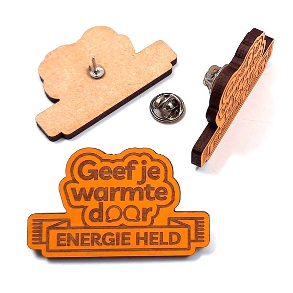 Pin, gerecycled hout - eigen kleur