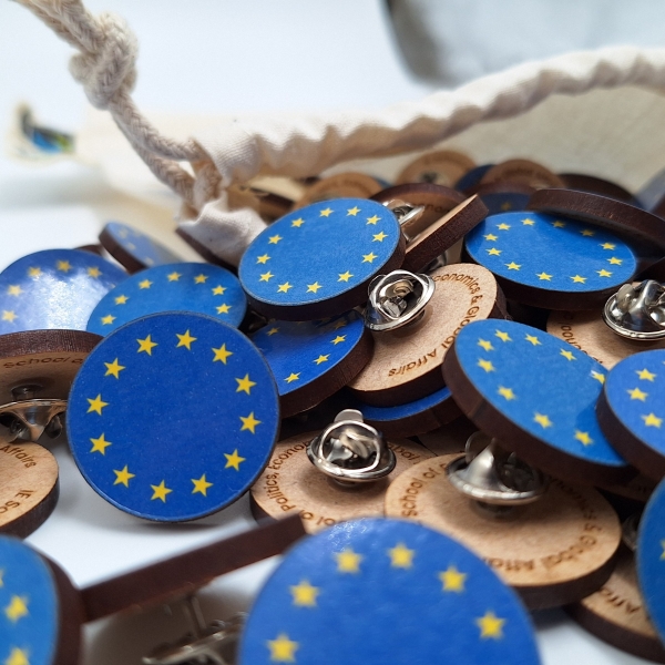 Pin, recycled wood - full colour