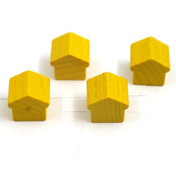 hôtel en bois - ca. 12x13x12 mm - jaune