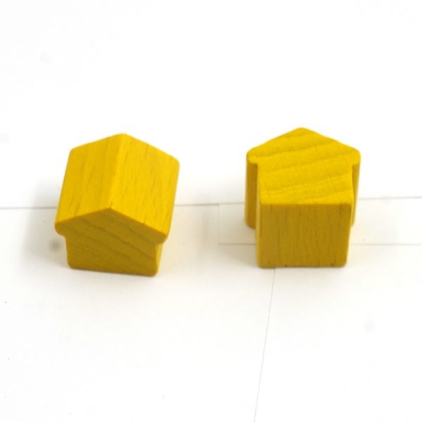 hôtel en bois - ca. 12x13x12 mm - jaune