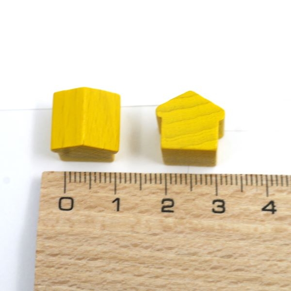 hôtel en bois - ca. 12x13x12 mm - jaune