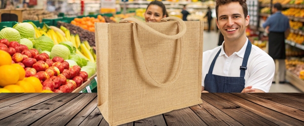 Sac en jute - 40 x 34 x 18 cm