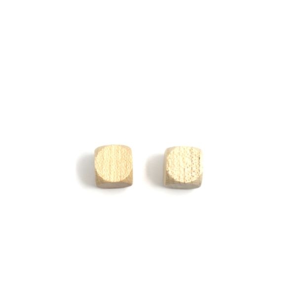 dés en bois blanc - 12 mm