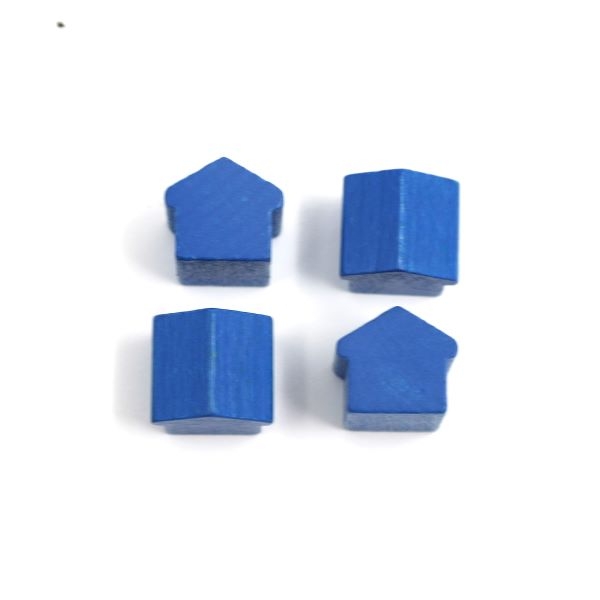 Holzhotel - ca. 12x13x12 mm - blau