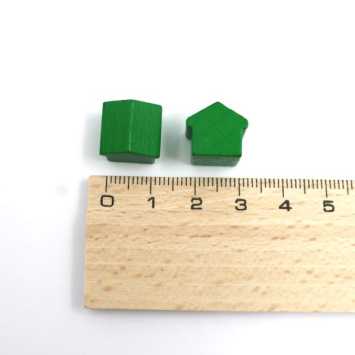 wooden hotel - ca. 12x13x12 mm - green