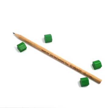 wooden hotel - ca. 12x13x12 mm - green