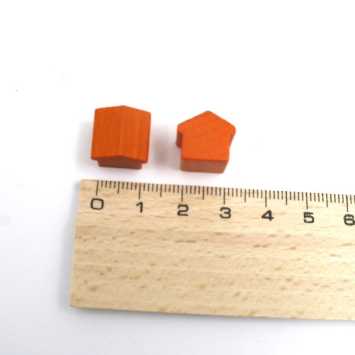wooden hotel - ca. 12x13x12 mm - orange