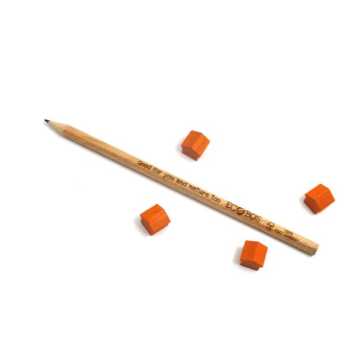 wooden hotel - ca. 12x13x12 mm - orange