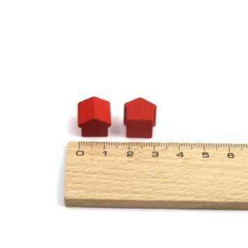 wooden hotel - ca. 12x13x12 mm - red