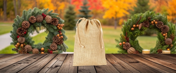Jute-Stricksack - 23 x 34 cm