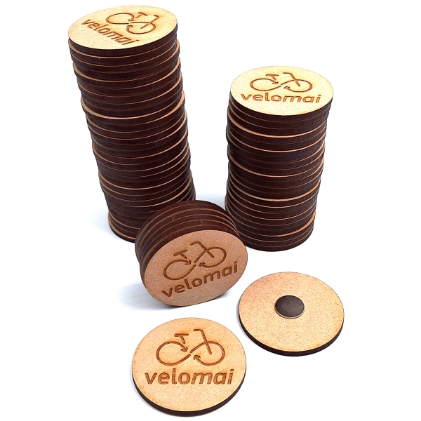 Magneet, gerecycled houtvezels - natuur