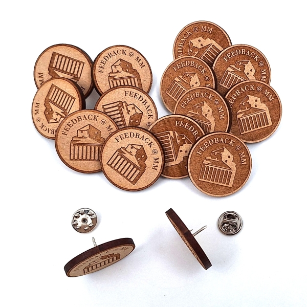 Pin, gerecycled hout - natuur