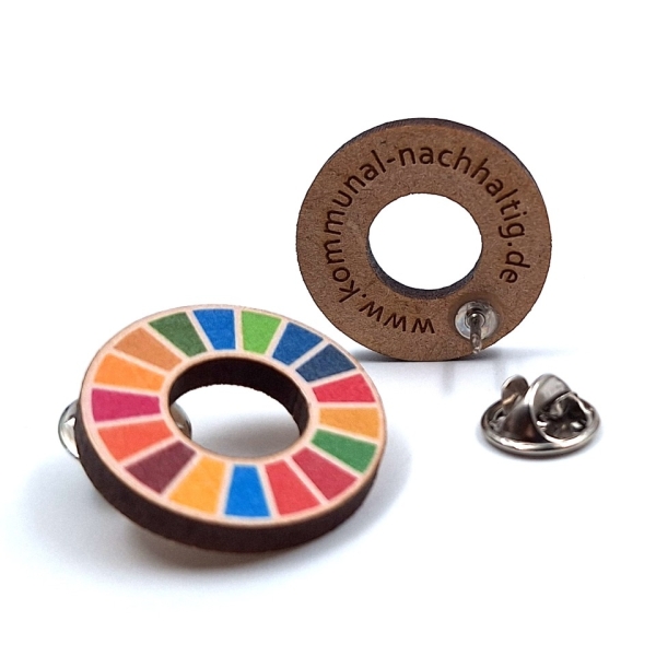 SDG pin on clothing